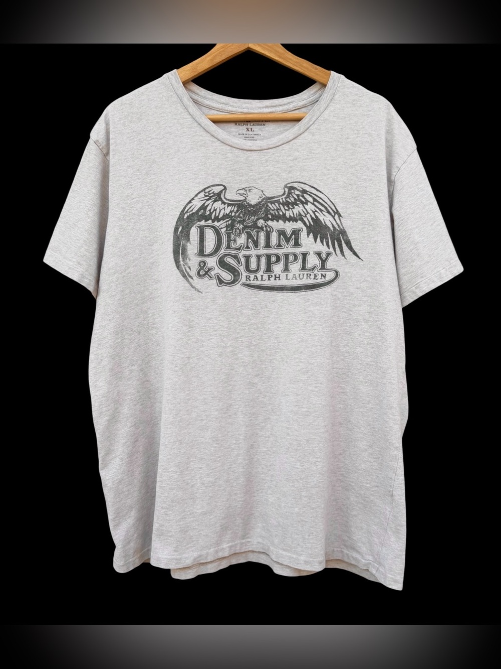Ralph Lauren Denim & Supply Eagle T-Shirt Beige Gray Size XL